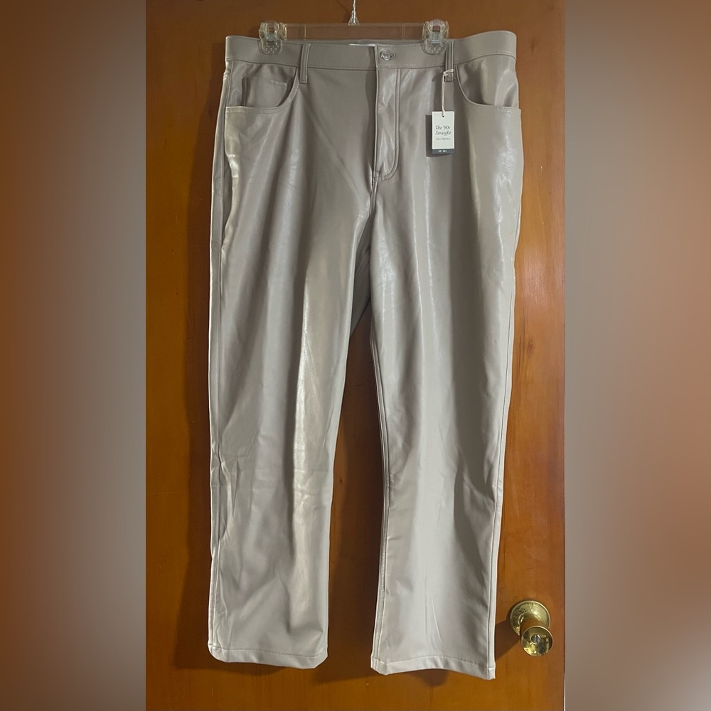Abercrombie & Fitch Vegan Leather Straight Leg Pants